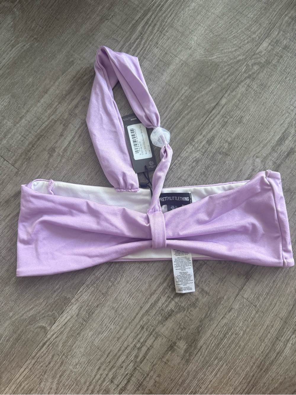 PrettyLittleThing Girls' Lilac Knot Front Bandeau Top